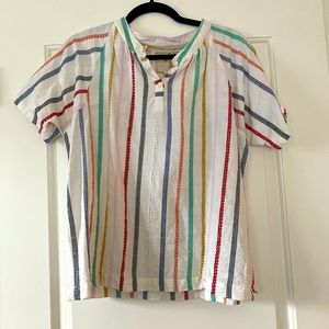 Ace & Jig Shirt in Merry fabric, size medium in VG condition